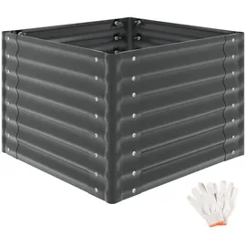 Tectake Hochbeet 80 x 80 x 62 cm Grau