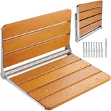 Vevor Klappbarer Duschsitz Teakholz Wandmontierte Duschbank 227kg Lehne Teakholz