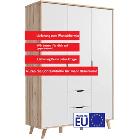Forte Kleiderschrank Vankka 139 x 202 cm Holzoptik Plankeneiche