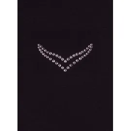 TRIGEMA Damen, T-Shirt DELUXE mit Kristallsteinen", Gr. M, schwarz, (schwarz 008) - M