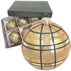 Krebs Glas Lauscha Kugeln Scottish Christmas, Gold, 8cm