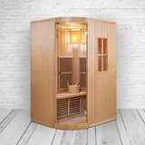 Pure Heaven PureHaven Infrarotsauna 125x110x190 cm für 2 Personen kombiniert mit Saunaofen aus kanadischem Hemlockholz energiesparend Saunasteine - versch. Ausführungen