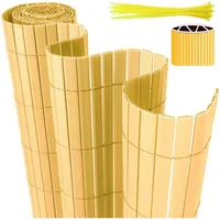 Pvc Sichtschutzmatte Sichtschutzzaun Sichtschutz für Zaun Balkon Bambus 100x300cm Stabile W-Form - Swanew