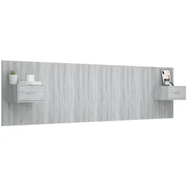 vidaXL Kopfteil mit Nachttischen Grau Sonoma Holzwerkstoff