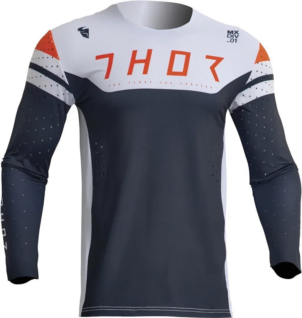 Thor Prime Rival Motocross Jersey, weiss-blau, Größe M für Männer