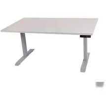 Szagato Schreibtisch stufenlos elektrisch höhenverstellbar BxTxH: 180x80x(64,5-129,5)cm lichtgrau, mit Memory-Funktion inkl. Tischplatte Stärke 2,5 cm