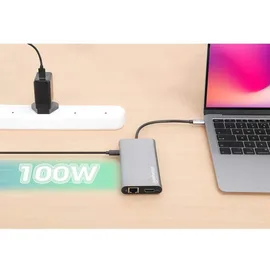 Manhattan USB-C PD 12-in-1-Dockingstation mit MST für drei HDMI-Monitore