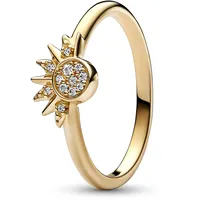 Pandora Himmlisch Funkelnder Sonnenring mit 14 Karat vergoldeter Metalllegierung mit klaren Cubic Zirkonia Steinchen in der Größe 54,