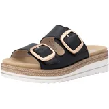 remonte Pantolette REMONTE, Damen, Gr. 41, schwarz, Leder, unifarben, Schuhe Pantolette, Hausschuh, Sommerschuh, Klettschuh mit Lite ́n Soft-Ausstattung