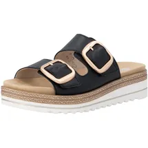 remonte Pantolette REMONTE, Damen, Gr. 41, schwarz, Leder, unifarben, Schuhe Pantolette, Hausschuh, Sommerschuh, Klettschuh mit Lite ́n Soft-Ausstattung