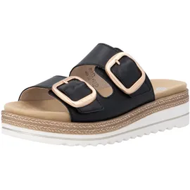 remonte Pantolette REMONTE, Damen, Gr. 41, schwarz, Leder, unifarben, Schuhe Pantolette, Hausschuh, Sommerschuh, Klettschuh mit Lite ́n Soft-Ausstattung