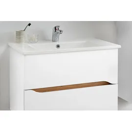 Saphir »Quickset Keramikwaschtisch mit Unterschrank, 75 cm breit« 2 Stk. tlg., weiß
