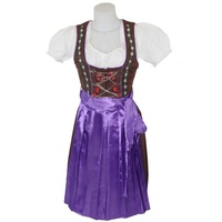 German Wear Dirndl GW1316 lila 3er Midi Dirndl SET Dirndel Fasching Lila 36