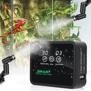 Intelligentes Beregnungsanlage Terrarium, Glovios Luftbefeuchter Terrarium mit Timer und Sprühdüsen 360 ° Verstellbare, Terrarium Luftbefeuchter, Vernebler Terrarium für Amphibien Reptilien Pflanzen
