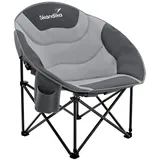 Skandika Campingstuhl Moonchair Sirkka | klappbar, Kühlfach, Getränkehalter. max. 150 kg hellgrau No Size