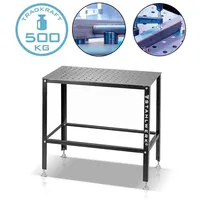 STAHLWERK Schweißtisch Carbonstahl 91,5 x 46 x 90 cm schwarz 500 kg Tragkraft mit 3 mm Arbeitsplatte