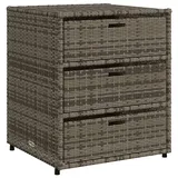 vidaXL Gartenschrank Grau 55x59x69 cm Poly Rattan