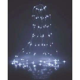 Spetebo Micro Lichterbündel 160 LED kaltweiß - 8x20 LED / 2m - Leucht Draht Lichterkette Batterie betrieben