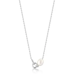 ANIA HAIE - PEARL LINK CHAIN NECKLACE - silber