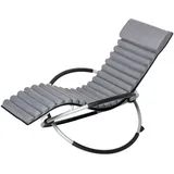 MC Star Gartenstuhl Schaukelstuhl ergonomischer 2 in 1 Schwingsessel Schaukelliege, Textilene kugelförmig Schwarz 145x74x88 cm für Komfort im Garten grau