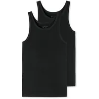 SCHIESSER 2P 95/5 Organic Cotton Athletic Shirt Schwarz Ökologische Baumwolle 3XL