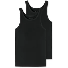 SCHIESSER 2P 95/5 Organic Cotton Athletic Shirt Schwarz Ökologische Baumwolle 3XL