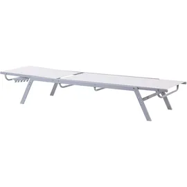 Beliani Sonnenliege 6-stufig 200 x 60 x 30 cm Weiß
