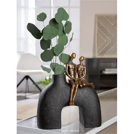 Casablanca by Gilde Casablanca Vase Movement - Kunstharz - schwarz - Metallische Optik - Breite 23cm - Mann - Frau Form