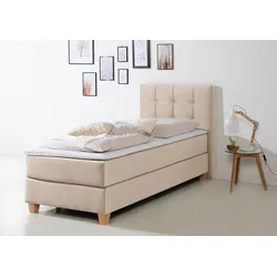 Boxspringbett HOME AFFAIRE "Moulay", beige, B:104cm L:211cm, Komplettbetten, Boxspringbett, inkl. Topper, in 3 Härtegraden, TFK auch in Härtegrad 4