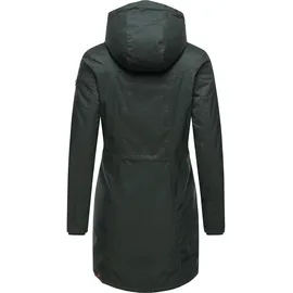 Ragwear Damen, Wintermantel warm gefütterter Parka lang wasserdicht mit Kapuze Elsie Melange Dark Green Gr. 3XL - 3XL