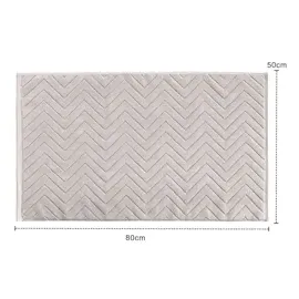 Intirilife Duschvorleger Hell Grau 80 x 50 cm