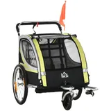 Homcom 2in1 Kinderfahrradanhänger gelb/schwarz