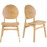 Skandinavische Stühle aus hellem Holz (2er Set) ELTON
