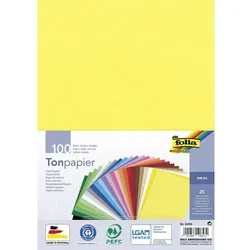 Folia DIN A4 Bastelpapier Farbig sortiert 130 g/m2 100 Blatt