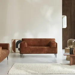 Sofa aus terracottafarbenem Samt Finn, 2-3-Sitzer, 2-Sitzer