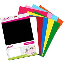 plottiX PremiumFlex Aufbügelfolie farbsortiert Flex-Folie 20,0 x 30,0 cm,  10 St.