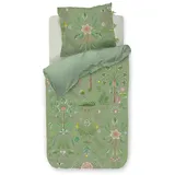 Pip Studio Bettwäsche-Set Bamboleo Blumen/Blätter Grün 155 x 220 cm