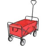 vidaXL Bollerwagen 143778, faltbar, 75kg Traglast, 92 x 52 x 118cm (L/B/H), rot