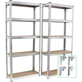 Trutzholm Schwerlastregal 170x75x30 cm Metall silberfarben 2er Set