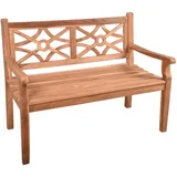 Gardenson Gartenbank, Braun, Holz, Teakholz, vollmassiv, 2-Sitzer, 120x92x64 cm,