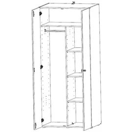 WIMEX Drehtürenschrank Multiraumkonzept 80 x 185 x 54 cm Weiß