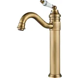 Hochwertiger Waschtischmischer aus Messing, Badezimmerarmatur mit 360° schwenkbarem Auslauf, verstellbarer Warm- und Kaltwasser-Waschtischmischer,