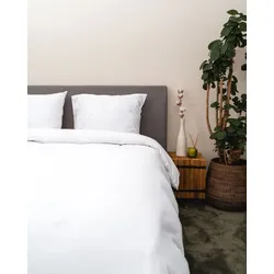 Bettwäsche KAYORI "Aya", weiß, B/L: 155cm x 220cm, , Lyocell, B/L: 80cm x 80cm, Lyocell, Obermaterial: 100% Modal, Bettwäsche, Hergestellt aus 20% Seide und 80% Lyocell