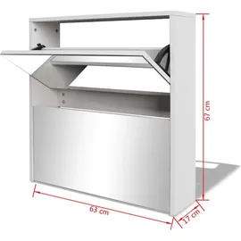 vidaXL Schuhschrank 63 x 67 x 17 cm weiß