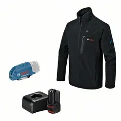 Beheizbare Jacke GHJ 12+18V XA: Akkuadapter, Ladegerät, 1x Akku, Größe XL - schwarz - XL