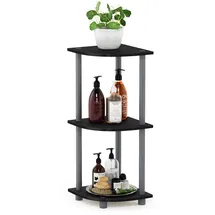 Furinno Eckregal 29,46 x 29,46 x 75,18 cm Schwarz/Grau