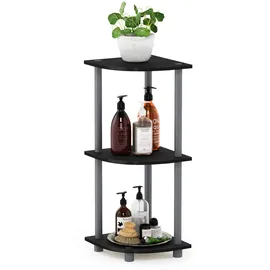 Furinno Eckregal 29,46 x 29,46 x 75,18 cm Schwarz/Grau