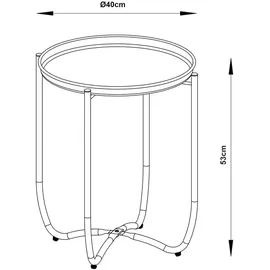 [en.casa] Sandefjord Beistelltisch Ø 40 x 53 cm Himmelblau
