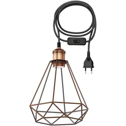 ledscom.de 3m Textilkabel RETRA, Vintage, Stecker, Schalter, bronze, Käfig-Schirm, bronze