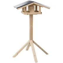 dehner natura premium Futterhaus Karwendel, inkl. Ständer Alpstein, ca. B84,3/H127,2/T84,3 cm, Silber, Natur